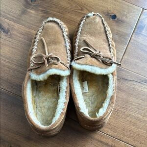 FLASH SALE!!! L.L. Bean Tan Loafers with Moccasin Design and Lamb Fur Lining